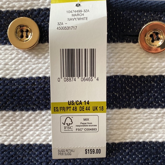Woman’s Jones New York Signature Nautical striped double breasted Blazer. - Picture 6 of 9